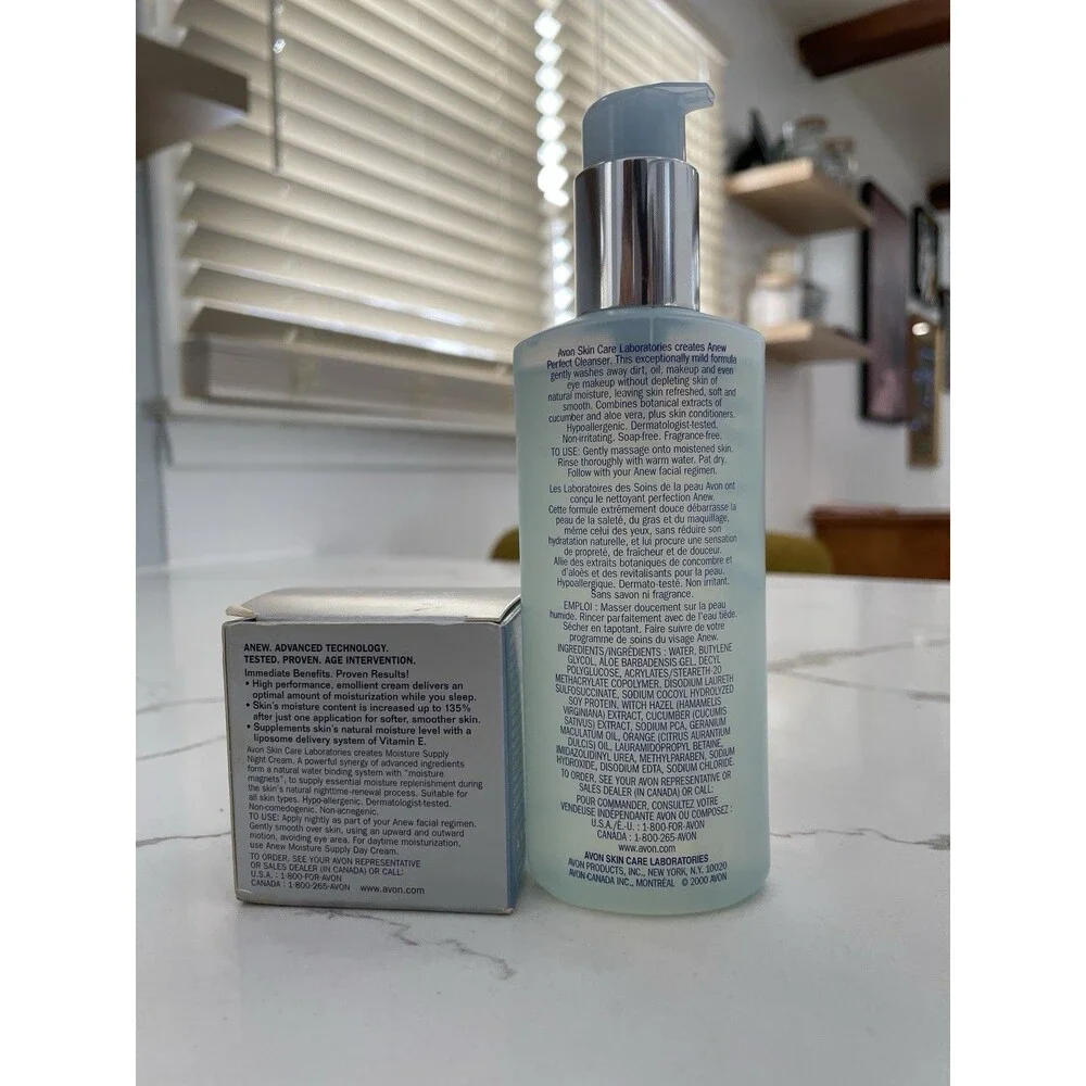 Avon Anew Perfect Cleanser 5.1 oz Moisture Night Cream 1.7 oz Discontinued NEW